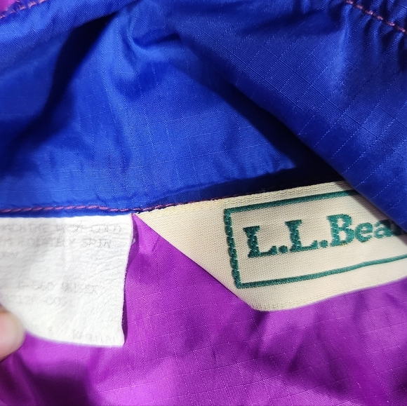 L.L. Bean Vintage Purple and Blue Quarter Zip Pullover Windbreaker Jacket - Picture 5 of 7